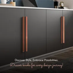 LAPO Premium Kitchen Profile Handle - Cabinet Door Handle and Office Drawer Profile Handle, Furniture Aluminium Finish Drawer Handle (8 Inch, Rose Gold Color)- Pack of 2 image 5