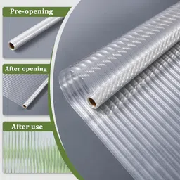 CREON Fluted Window Privacy Glass Film Reeded Window Film,Office Home Privacy 3D Fluted Frosted Sticker (40X243/Cm, Fluted Frosted Film) image 2