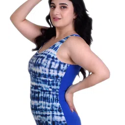 keepfit Women Colour Block Printed Bodysuit XL Blue |Swimming Suit for Women image 1