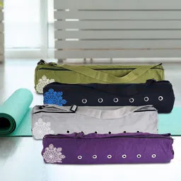 Enakshi (LABEL) Creations Yoga Mat Bag Breathable Fitness Pouch Canvas Wear Resistant Yoga Mat Carrier GreenSporting Goods|Fitness Running & Yoga|Yoga & Pilates|Mat Carriers & Bags image 5