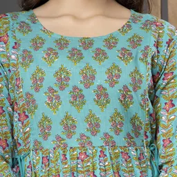 Maternity Pure Cotton Printed Gown for Women Feeding Anarkali Kurti (Pre and Post Pregnancy Wear) image 2