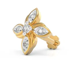 u are 925 Sterling Silver 18K Gold Plated Fourfold Elegance Nose Pin for Women and Girls | With Certificate of Authenticity and 925 Stamp image 1