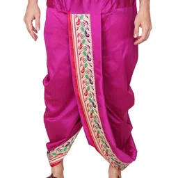 rameshwaram fabrics Cotton Silk Dhoti Kurta Set for Men with Stole, 3 Piece Set image 4