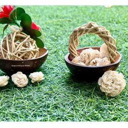 SPHINX Artisanal Biodegradable Natural Coconut Shells: Ideal for Candle Making, Filler, Table Decor, and Crafting- (2, Oval Shape- Glossy Finish) image 4