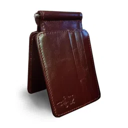 kraken-wallets The Jaws | leather money clip wallet Oxblood image 2