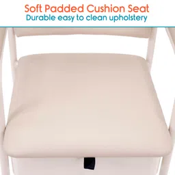 KosmoCare Premium Imported Elegant Bedside Commode Chair With Inbuilt Discrete Commode Access, Beige image 4
