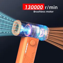 zorbes ZORBES® Turbo Jet Blower, Mini Blower Fan with LED Light, Handheld Air Duster 2 Nozzles 4 Stage Wind Adjustment USB Portable Air Blower for Car Cleaning Computer Keyboard Travel Hiking Camping image 3