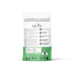 Nesta Individually Packed Cucumber & Aloe-Vera Facial Wet Wipes for Women & Men; Clears Dirt, Gives Fresh & Glowing Skin ; Alcohol Free, No Artificial Fragrance (5 Packets x 10 Wipes = 50 Wipes) image 4