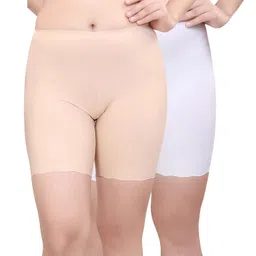 plumbury Women's/Girl's Seamless Smooth Ice Silk Boyshort Cycling Shorts Yoga Shorts Under Skirt Shorts Safety Shorts (Pack of 3) image 1