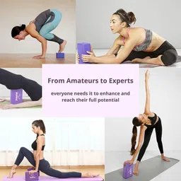 Slovic Yoga Bricks | High Density EVA Foam Blocks | Non-toxic, Non-Slip Workout Bricks | 23 x 7.5 x 14 cm, Purple image 4