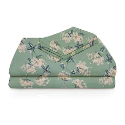 the furnishing warehouse THE FURNISHING WAREHOUSE,Delta Collection 148 TC Breathable Supersoft Fabric, 1 Flat Double Bedsheet with 2 pcs Pillow Covers- Pista image 2