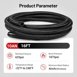 EVIL ENERGY 10AN Fuel Line Kit, 10AN Hose Kit 16FT Nylon Braided Fuel Line Hose Fitting Kit CPE Fuel Hose image 4