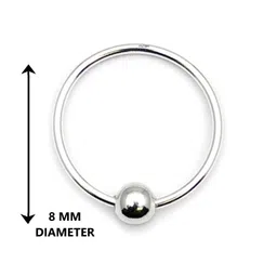 eloish Casual 925 Sterling Silver Nose Ring for Women and Girls (Silver Ornaments : 0.100 Grams) image 3