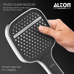 ALTON SHR20155 SS-304 Grade Acrylonitrile Butadiene Styrene 3-Function Hand Shower with Flexible Hose Pipe and Wall Hook (Chrome, 1.5 Meter) image 3