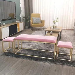 Dence Store Alternate Shoe Bench Sofa Stool Bed End Shoe Test Shoe Bench Long for Clothes Store Entryway Living Room Pink image 1