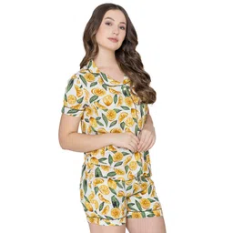 bonjour Women's Short Sleeve Top & Shorts Sets with Pockets, Sleepwear for Beach, Pool and Travel image 3