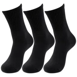 bonjour Men's Cushioned Black Joggers Quarter Ankle Sports Socks- Pack of 3, Free Size image 2