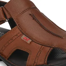 hitz Men's Black Leather Casual Comfort Sandals image 4