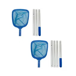 MERISHOPP™ Pool Skimmer Net Remove Debris with Pole Pond Swimming Pool Cleaning Netting with 3 Poles 105Cm image 2