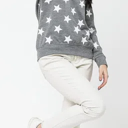 leotude Women's Knit Regular Fit Hooded Sweatshirt image 3