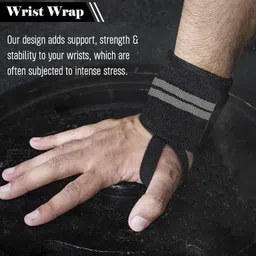 true indian Combo Pack of 3 Shaker Bottle With Gym Bag and Wrist Band - 500 ml Bottle, Duffel Bag for Fitness, Shoulder Bags, Wrist Support for Men and Women (BLACK) image 2