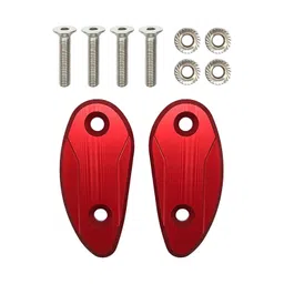 Merishopp 2 Pieces Motorcycle Mirror Block Off Plates Durable for CBR1000rr red image 4