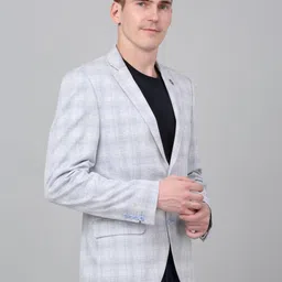cantabil Checkered Full Sleeves Notch Lapel Casual Blazer for Men | Casual Blazer for Men | Men Blazer for Casual (P_MBZC00073) image 3