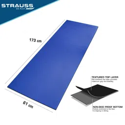 Anti Skid Solid PVC Yoga Mat with Carry Bag|Exercise Mat for Home,Gym(Pack of 2) image 4