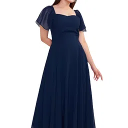 nityanta fab Women's Georgette Wrap Maxi Gown image 1