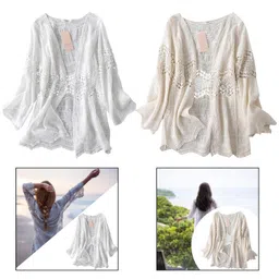 club bollywood Women Crochet Cardigan Hollowed Beach Cover up Tops for Women Swimming Beach White|Clothing, Shoes & Accessories | Womens Clothing | Tops & Blouses|1pcs Women Cardigan image 4