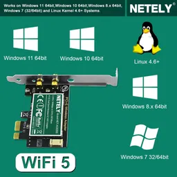 NETELY WiFi 6 AX200 NGW PCIE WiFi Bluetooth Adapter for Windows 10 64bit, Linux Kernels 5.1+ and Chrome OS System Desktop PCs-2.4GHz 574Mbps and 5GHz(160MHz) 2400Mbps with Bluetooth 5.0(AX200NGW) image 4