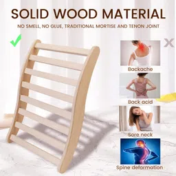 S-Shape Sauna Backrest Infrared Sauna Accessories, Natural Wood Finish Hemlock Sauna Chair with Wide Back Releases Pressure, No Painting Non-Toxic 26"x17" image 3