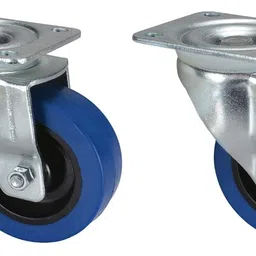 Penn Elcom 100mm/3.94" Heavy Duty Blue Castor Swivel (Set of 2 pcs) W9000-V6/2 image 1