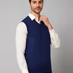 cantabil Solid Reversible V Neck Sleeveless Regular Fit Mens Casual Sweater | Casual Winter Sweater for Men | Mens Sweater for Winter Wear (P_MSWT00055) image 4