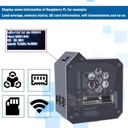 REES52 Mini Tower Kit for Raspberry Pi 5, Case with ICE Tower Cooler, 0.96'' OLED Module, GPIO 1 to 2 Expansion Board for Raspberry Pi 5 8GB 4GB 16GB image 4