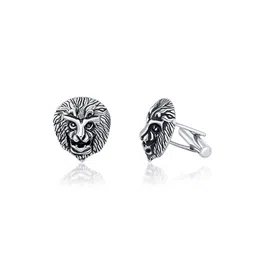 raajraani Pure 925 Sterling Silver Cufflink |Simba Cufflinks| Oxidised Finish, No Stones| Gift for Him | (11.4 gms) image 2