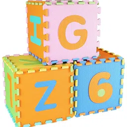 fitness mantra Fitness Mantra® Alphabet and Number Mini Puzzle Mat for Kids Learning & Fun Purpose[Suitable for Above 2 Years Children][36 Pcs.][Play is The Highest Form of Learning] image 2