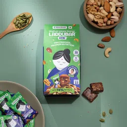 mamanourish LADDUBAR Minis Dryfruit Energy Bars | No Refined Sugar & Preservatives Free | Bite Size Mini Bars | Pack of 15 image 1