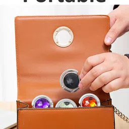 NHCDFA 2 PCS Bag Hanger, Bag Hooks for Handbags, Office Desk Removable Hooks for Bags, Hanger Portable Folding Bag Ring Hanger for Table, Handbag, Backpack (Black+Pink) image 5