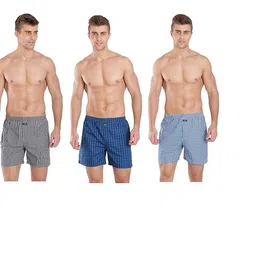 jockey Men's Cotton Boxer Shorts (Medium, Multicolour) - Pack of 3 image 1