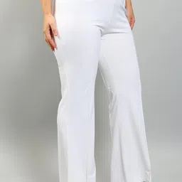 plus size Women Bell Bottom Trousers Solid image 3