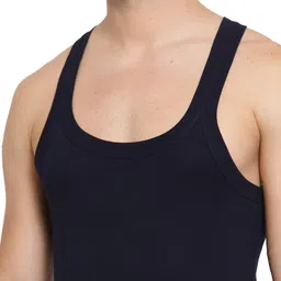 sporto Men's Round Neck Solid Vest, Premium Super Soft Cotton, Ultra Light (Combo Pack) image 4
