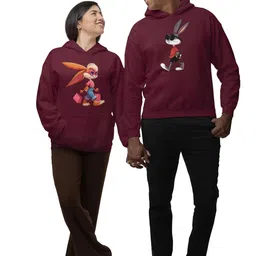 the tee shop Couple Cotton Hoodies for Husband and Wife Printed Best Combo Hoodie - Pair of 2 image 1