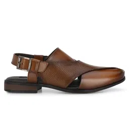 egoss Luxe Premium Genuine Leather Peshawari Sandals For Men-8090 image 4