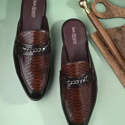 san frissco Polyurethane Formal Textured Shoe-Style Sandals Slip On| Comfortable Fashionable For Men image 2