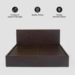 Green Soul Zenith Queen Size Double Bed with Box Storage ISI Standard Engineered Wood | 1-Year Warranty | Installation Provided (Wenge) image 5