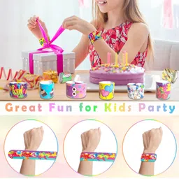 Jubobu Birthday Theme Return Gifts - 12Pcs Slap Bracelets for Kids Party image 4