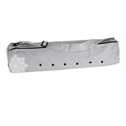 Enakshi (LABEL) Creations Yoga Mat Bag Breathable Fitness Pouch Canvas Wear Resistant Yoga Mat Carrier GraySporting Goods|Fitness Running & Yoga|Yoga & Pilates|Mat Carriers & Bags image 5