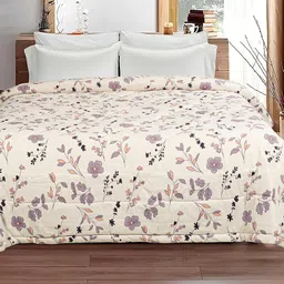 BSB HOME 350TC Glace Cotton AC Comforter Set King Size Double Bed with 1 Flat bedsheet & Two King Pillow Covers, 4 Pieces Bedding Set (90x90 inch, Brown & Beige) image 5