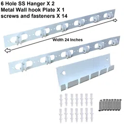 Purnima Marketing Luxury Roof Mount Pulley 1 Wall Holder 2 Ceiling Holders and Screws Kit for Ceiling Clothes Hanger for 6 Pipes image 2